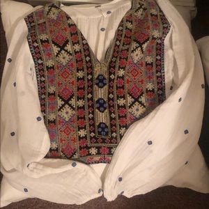 Free People Embroidered Shirt